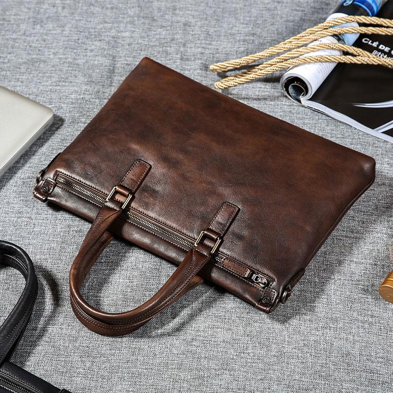 Leather Mens Cool Briefcase Work Bag Business Bag Laptop Bag for men