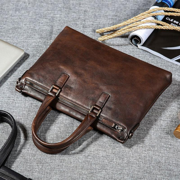 Leather Mens Cool Briefcase Work Bag Business Bag Laptop Bag for men
