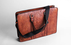 Vintage Cool Leather Mens Briefcase Work Bag Business Bags Laptop Bag for men