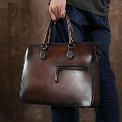 Cool Leather Mens Briefcases Work Bag Business Bags Laptop Bag for men