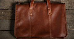 Cool Leather Mens  Briefcase Work Bag Vintage Business Bags Laptop Bags for men