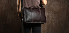 Cool Leather Mens  Briefcase Work Bag Vintage Business Bags Laptop Bags for men