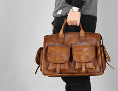 Leather Mens Cool Messenger Bag Travel Bag Business Bag Laptop Bag for men