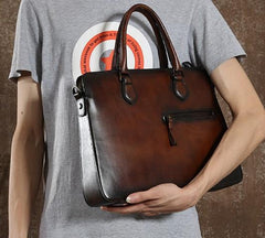 Cool Leather Mens Briefcases Work Bag Business Bags Laptop Bag for men
