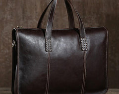 Cool Leather Mens  Briefcase Work Bag Vintage Business Bags Laptop Bags for men
