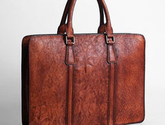 Vintage Cool Leather Mens Briefcase Work Bag Business Bags Laptop Bag for men