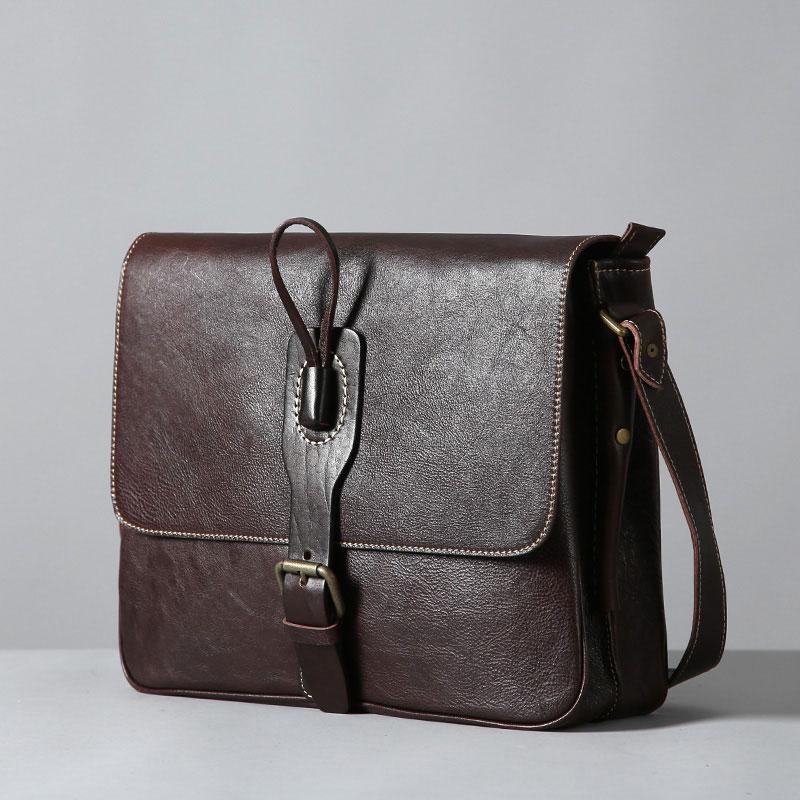 Cool Leather Mens Shoulder Bag Messenger Bag Bike Bag Cycling Bag for men