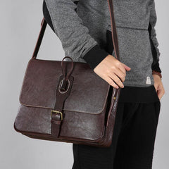 Cool Leather Mens Shoulder Bag Messenger Bag Bike Bag Cycling Bag for men