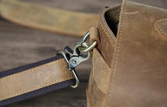 Handmade Leather Mens Cool Shoulder Bag Messenger Bag Camera Bag Cycling Bag for men