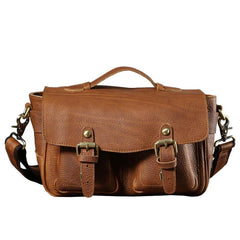 Handmade Leather Mens Cool Shoulder Bag Messenger Bag Camera Bag Cycling Bag for men
