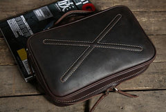 Cool Leather Mens  Small Shoulder Bag Messenger Bag Cycling Bag for men