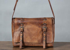 Handmade Leather Mens Cool Shoulder Bags Messenger Bag Cycling Bag for men