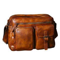 Cool Leather Mens Shoulder Bag Messenger Bag Travel Bag for men