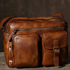 Cool Leather Mens Shoulder Bag Messenger Bag Travel Bag for men