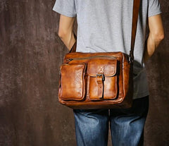 Cool Leather Mens Shoulder Bag Messenger Bag Travel Bag for men