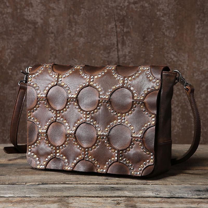 Cool Leather Mens Shoulder Bag Messenger Bag Cycling Bag for men