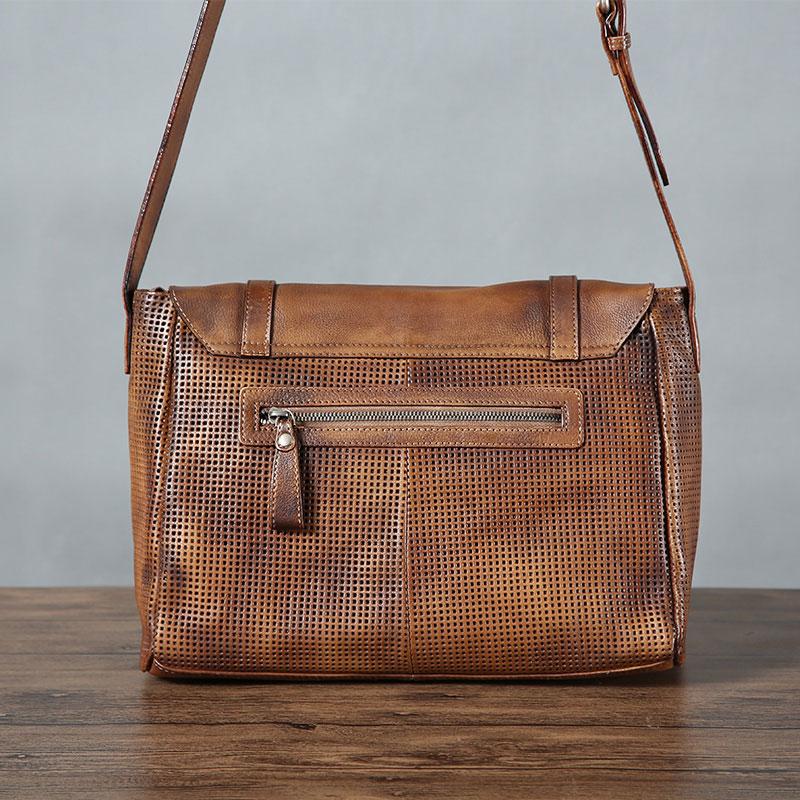 Handmade Leather Mens Cool Shoulder Bags Messenger Bag Cycling Bag for men