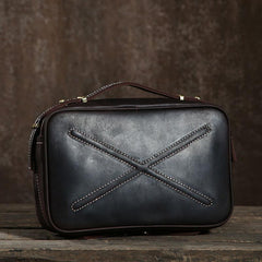 Cool Leather Mens  Small Shoulder Bag Messenger Bag Cycling Bag for men
