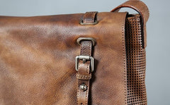 Handmade Leather Mens Cool Shoulder Bags Messenger Bag Cycling Bag for men