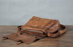 Handmade Leather Mens Cool Shoulder Bags Messenger Bag Cycling Bag for men