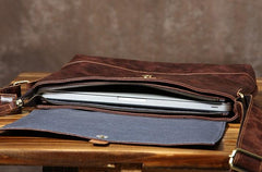 Handmade Cool Leather Mens Shoulder Bag Messenger Bag Bike Bag for men