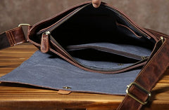 Handmade Cool Leather Mens Shoulder Bag Messenger Bag Bike Bag for men
