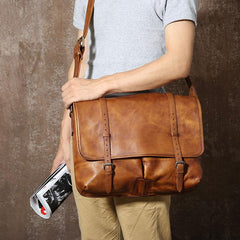 Handmade Leather Mens Cool Shoulder Bags Messenger Bags for men