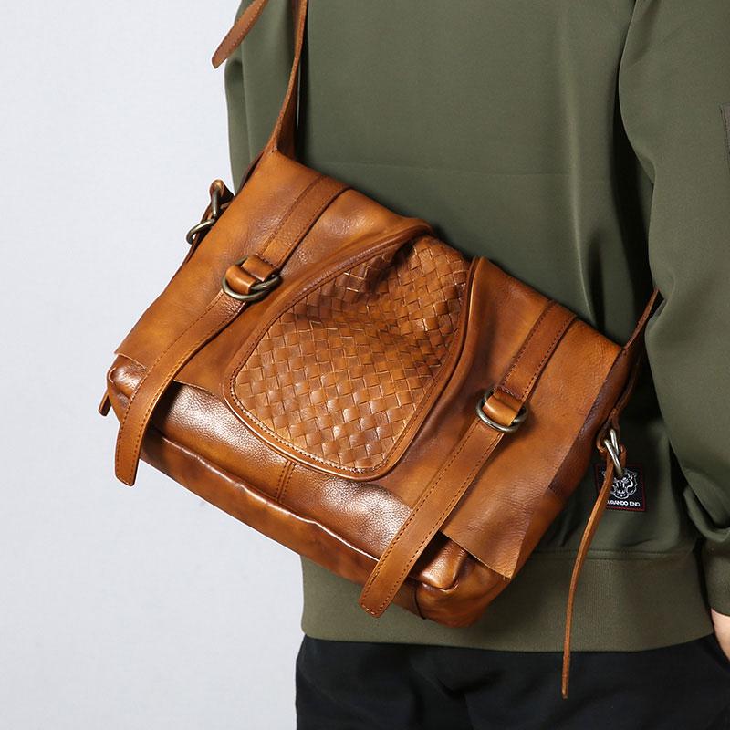 Leather Cool Mens Shoulder Bag Messenger Bag Cycling Bag for men