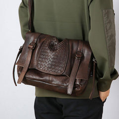 Leather Cool Mens Shoulder Bag Messenger Bag Cycling Bag for men