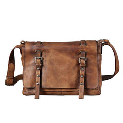 Handmade Leather Mens Cool Shoulder Bags Messenger Bag Cycling Bag for men
