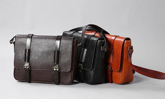Handmade Leather Mens Cool Messenger Bags Shoulder Bag Cycling Bag for men