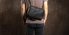 Cool Leather Mens  Small Shoulder Bag Messenger Bag Cycling Bag for men