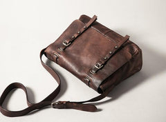 Handmade Leather Mens Cool Shoulder Bags Messenger Bag Cycling Bag for men