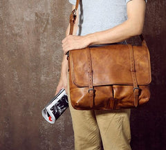 Handmade Leather Mens Cool Shoulder Bags Messenger Bags for men