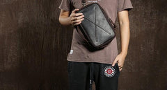 Cool Leather Mens  Small Shoulder Bag Messenger Bag Cycling Bag for men