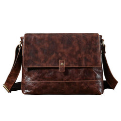 Handmade Cool Leather Mens Shoulder Bag Messenger Bag Bike Bag for men