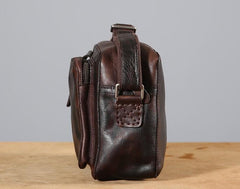 Leather Mens Cool Small Shoulder Bag Messenger Bag Cycling Bag for men