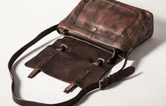 Handmade Leather Mens Cool Shoulder Bags Messenger Bag Cycling Bag for men