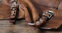 Handmade Leather Mens Cool Shoulder Bags Messenger Bag Cycling Bag for men