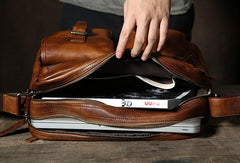 Cool Leather Mens Shoulder Bag Messenger Bag Travel Bag for men