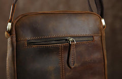 Handmade Leather Mens Cool Small Shoulder Bags Messenger Bag for men