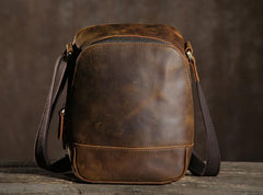 Handmade Leather Mens Cool Small Shoulder Bags Messenger Bag for men