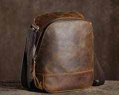 Handmade Leather Mens Cool Small Shoulder Bags Messenger Bag for men