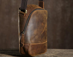 Handmade Leather Mens Cool Small Shoulder Bags Messenger Bag for men