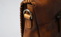 Handmade Leather Mens Handbag Cool Messenger Bag Shoulder Bag for Men
