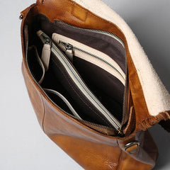 Handmade Leather Mens Handbag Cool Messenger Bag Shoulder Bag for Men
