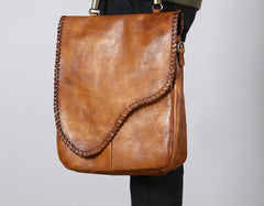 Handmade Leather Mens Handbag Cool Messenger Bag Shoulder Bag for Men