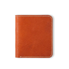 Handmade Leather Mens Slim Cool billfold Leather Wallet Men Small Wallets Bifold for Men