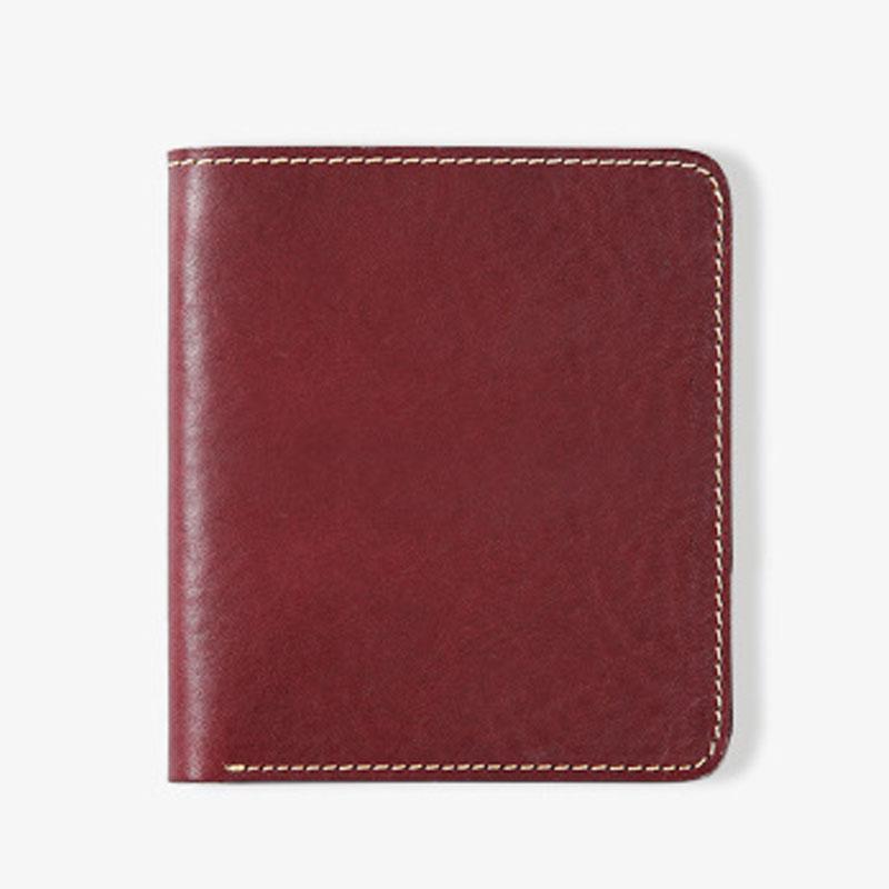 Handmade Leather Mens Slim Cool billfold Leather Wallet Men Small Wallets Bifold for Men