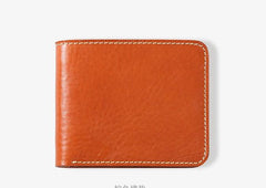 Handmade Leather Mens Slim Cool billfold Leather Wallet Men Small Wallets Bifold for Men